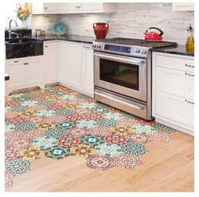 Set di 10 adesivi per pavimenti Esagoni adesivi per pavimenti, 40 x 90 cm Lorena - Ambiance