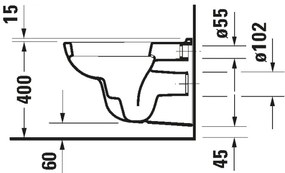 Duravit 25350900002 - Vaso sospeso D-CODE ceramica/bianco lucido