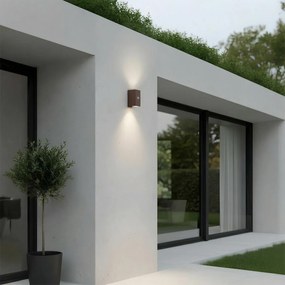 Applique GU10 con Sensore di Movimento IP65 Bidirezione - Corten