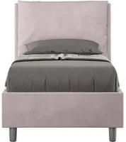 Letto imbottito Singolo 80x210 cm Antea - Senza rete,Glicine,Microfibra