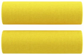 Divano a 3 posti con cuscini giallo chiaro 180 cm in tessuto