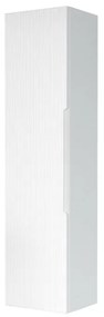 Colonna bagno sospesa H 138 cm bianco opaco cannettato con ripiani Rigo