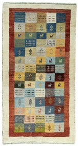 Gabbeh Tappeto 100x190 Beige (Iran) Annodato A Mano