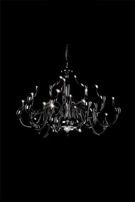 Lampadario 24 luci metaswan md8098-24ablk nero