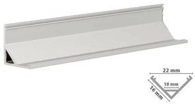 3 Metri Profilo Canalina Barra Alluminio Led Angolare Slim Corner Curva 45 Gradi Per Strip Led Fino a 10mm