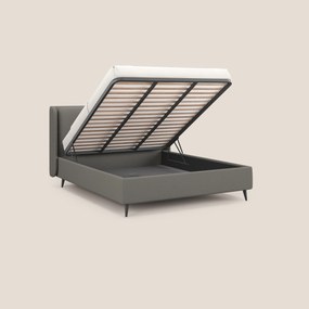 Nadine letto contenitore di design e comfort Italiano in tessuto impermeabile T19 beige
