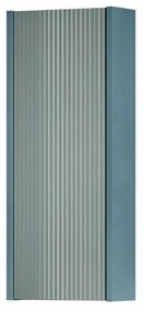 Pensile bagno Niwa laccato opaco blu pacifico con vetro verde timo, 1 anta apertura da sinistra P 17 x L 30 x H 78.5 cm