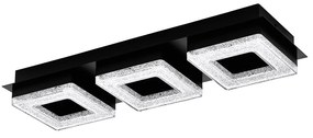 Plafoniera Moderna Fradelo 1 Acciaio Nero 3 Luci Led Integrato 3,5W