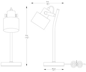 Zuma Line A2038-SWH - Lampada da tavolo DRACO 1xE27/40W/230V bianco