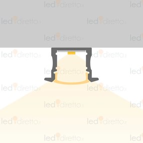 Profilo Alto da incasso 1m e 2m per striscia LED Alluminio Quadrato Variante Lunghezza Profilo 2 metro