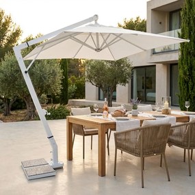 VICTOR - ombrellone da giardino decentrato metallo 3 x 3 m