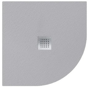 Piatto doccia SANYCCES in resina Strato grigio L 90 x L 90 x H 2.4 cm opaco effetto pietra