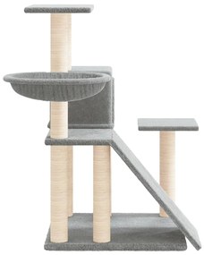 Albero per gatti con tiragraffi in sisal grigio chiaro 82 cm
