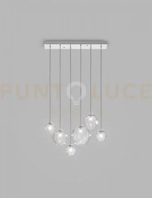 Puppet sospensione l6 cristallo trasparente cromo lucido 6 luci att...