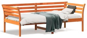 Dormeuse marrone cera 75x190 cm in legno massello di pino