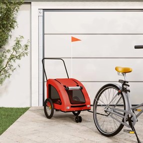 Rimorchio Da Bici Per Animali Arancione E Grigio Oxford E Ferro /