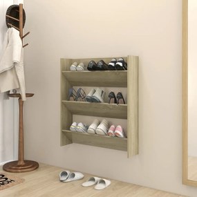 Scarpiera A Muro Rovere Sonoma 80x18x90 Cm İn Legno Multistrato /