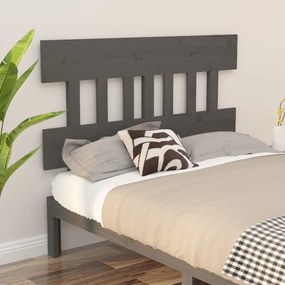 Testiera Per Letto Grigia 143,5x3x81 Cm Legno Massello Di Pino /
