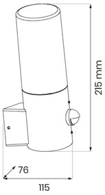 Lampada da parete esterna HARLEM con sensore 1xE27/60W/230V IP44 nero