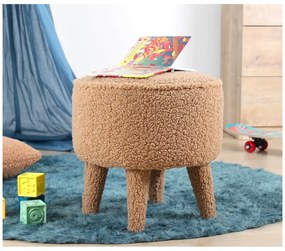 Pouf marrone per bambini in tessuto bouclé Moouv - Artie