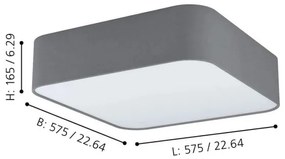 Eglo 99092 - Plafoniera PASTERI SQUARE 5xE27/25W/230V