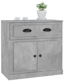 Credenza grigio cemento 70x35,5x67,5 cm in legno multistrato