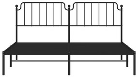 Giroletto con testiera in metallo nero 180x200 cm