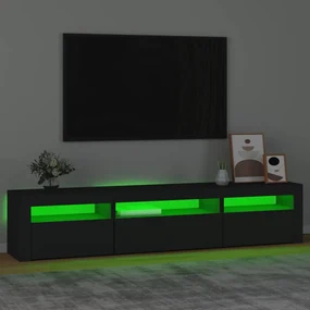 Mobile porta tv con luci led nero 195x35x40 cm