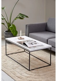 Tavolino bianco con piano in marmo 55x110 cm Barossa - Actona