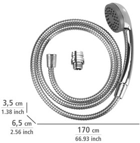 WENKO 22866100 - Doccia UNIVERSAL 170x6,5 cm finitura lucida cromo/argento/grigio