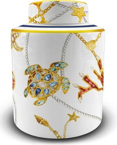 Baci Milano Potiche vaso elegante in porcellana "Portofino" h 23