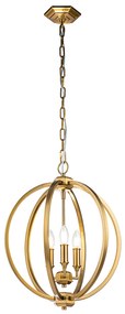 Lampadario Classico Corinne Acciaio Ottone Brunito 3 Luci E14 D43,2Cm