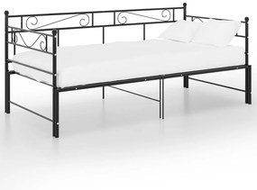 Telaio divano letto estraibile nero in metallo 90x200 cm