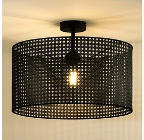 Duolla - Lampadario a plafone ROLLER RATTAN 1xE27/15W/230V diametro 45 cm nero