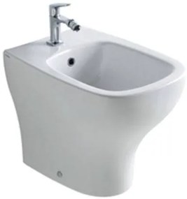 Genesis Bidet Monoforo filo parete A pavimento con fissaggi ghost in ceramica Bianco Lucido