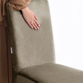 Set di coprisedia greige con rivestimento elastico per sedie 4 pz 48 cm Sento – Restilo