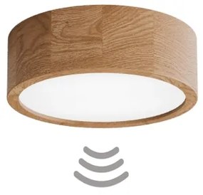 Plafoniera con sensore CLEO 2xE27/24W/230V Ø 27,5 cm rovere