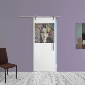 Porta scorrevole Donna in alluminio multicolore, L 88 x H 215 cm, con binario Ermes Sinistra