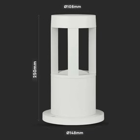 LED Lampada da esterno LED/10W/230V 25cm 6400K IP65 bianco