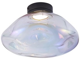 Plafoniera di design nera con vetro arcobaleno - Gemma