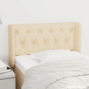 Testiera Ad Orecchio Crema 83x16x78/88 Cm İn Tessuto /