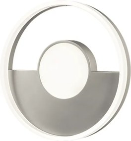 Plafoniera in metallo Argento con diffusore perimetrale D50 cm Led ELISA