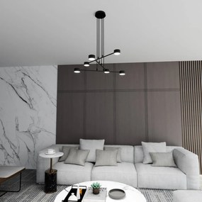 Lampadario a Sospensione in Acciaio GX53 MODUS 6 Nero 6xGX53