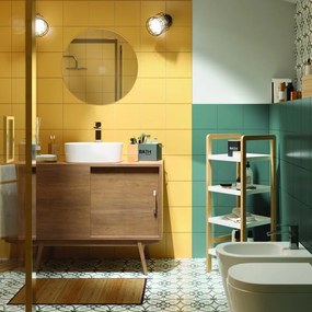 Rubinetto per lavabo getto laminare cristallino REMIX cromato lucido SENSEA H 33 cm