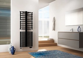 Scaldasalviette ad acqua calda IRSAP GET UP nero opaco interasse 500 mm, L 55 x H 149.9 cm