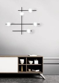 Mikado parete/soffitto 5 luci vetro cosmo