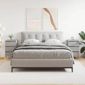 Comodini 2 Pz Grigio Cemento 40x35x69 Cm İn Legno Multistrato /