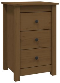 Comodini 2 pz miele 40x35x61,5 cm in legno massello di pino