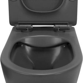 Copriwc a sgancio rapido originale in termoindurente ultraslim soft-close grigio opaco Tokyo