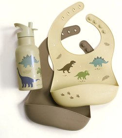 A Little Lovely Company - set di due bavaglini in silicone - dinosauri